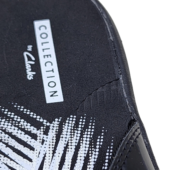 Clarks Women's Black Patent Brinkley Bree Flip-Flops Sandals - Picture 5 of 9